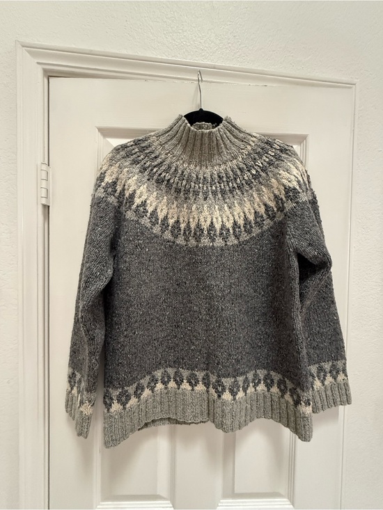 Ralph Lauren Sweaters - Ralph Lauren Gray and Cream Nordic Turtleneck Sweater
